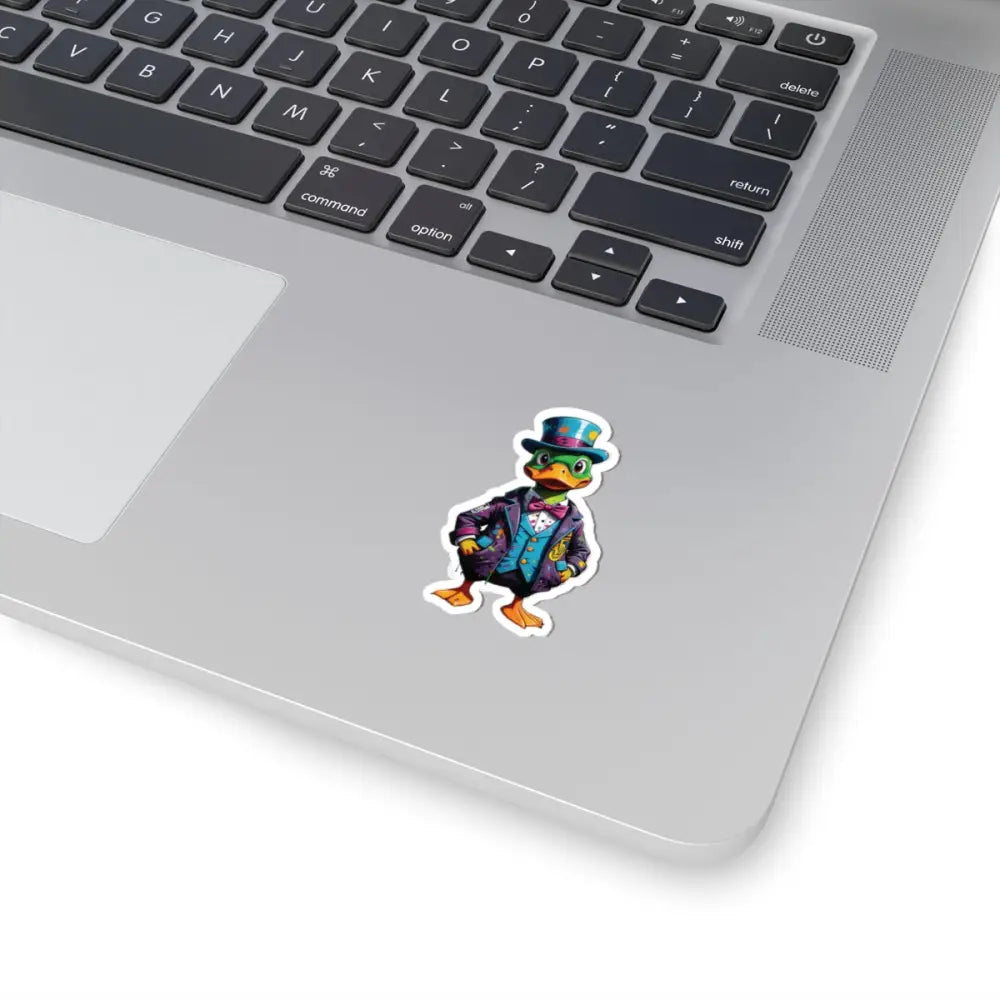 Duck sticker in a suit and top hat from PixiOnyx FeatherFlex Gangster Duck series