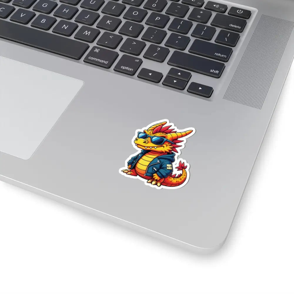 Cartoon dragon sticker with sunglasses and jacket from PixiOnyx Funkcore series