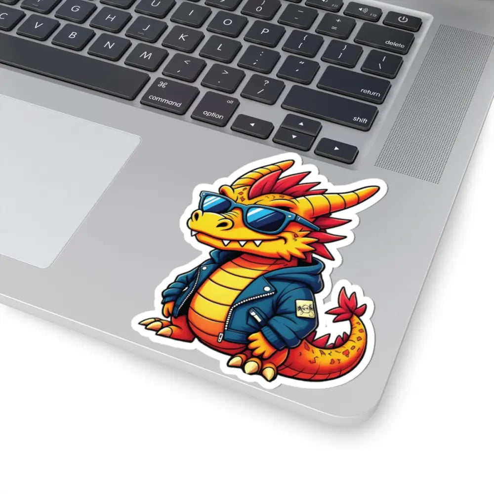 Cartoon dragon sticker with sunglasses and jacket from PixiOnyx Funkcore collection