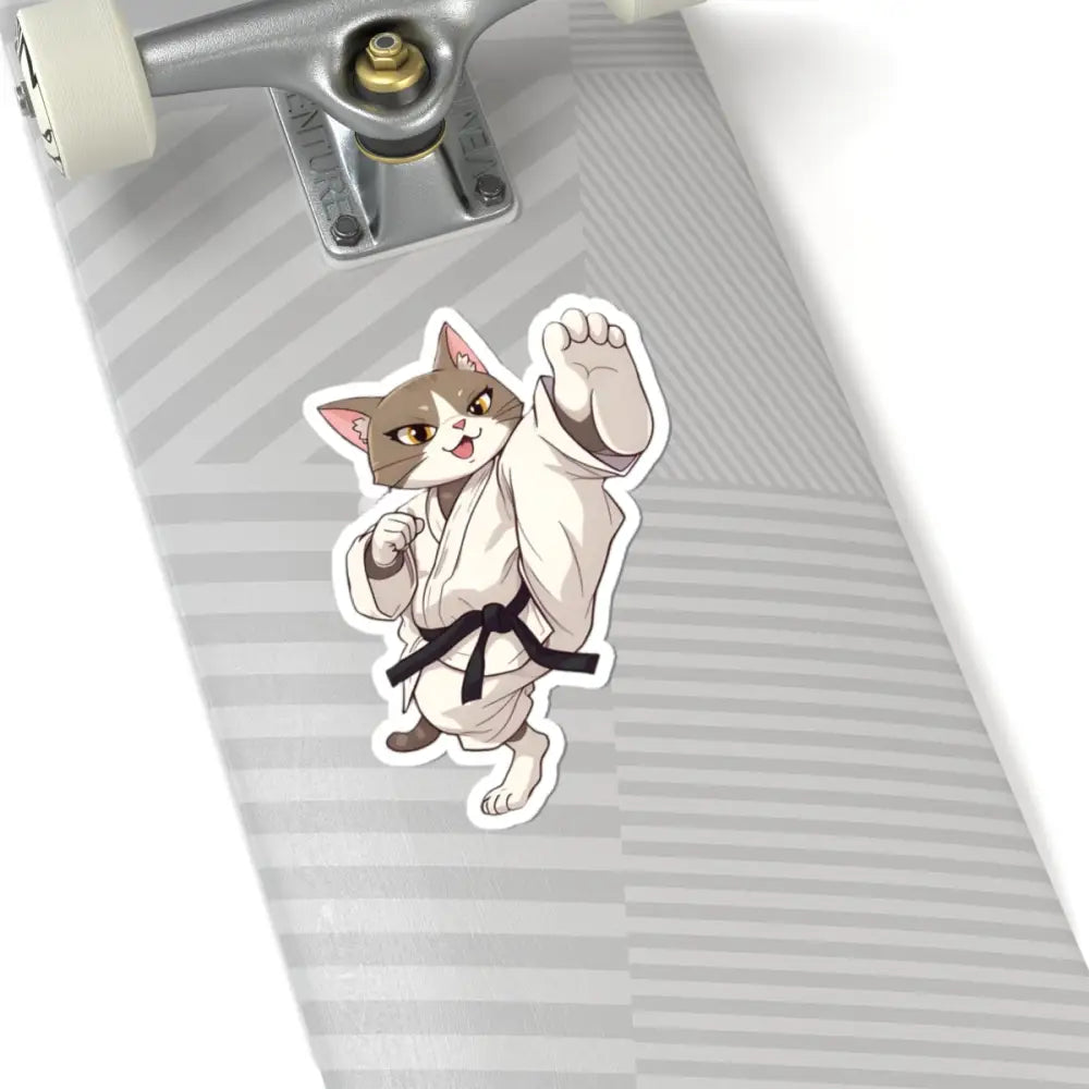 Karate Cat Kiss-Cut Sticker from PixiOnyx Combat Whiskers Series