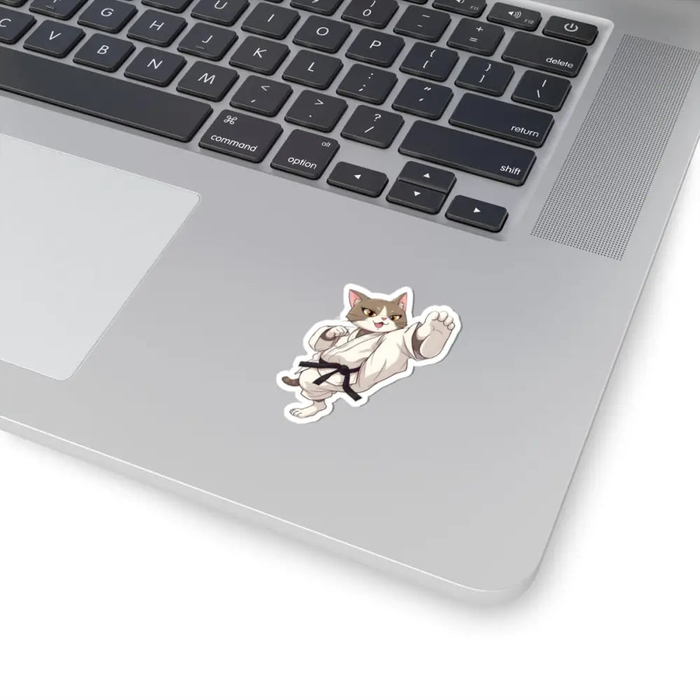 Karate Cat sticker from PixiOnyx Combat Whiskers Series designed for decor and accessories