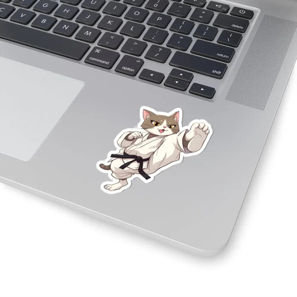 Karate Cat sticker from PixiOnyx Combat Whiskers Series