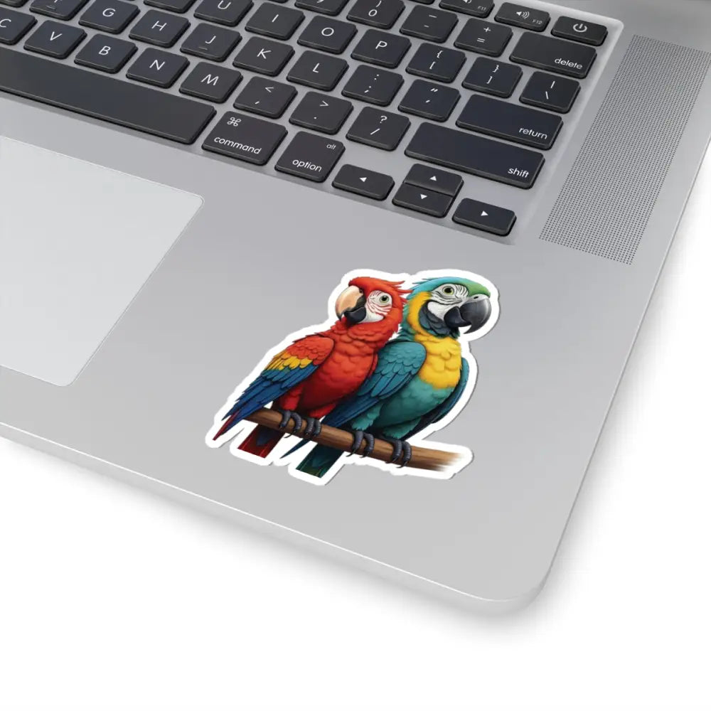 Colorful Macaw Parrots on Branch for Kiss-Cut Sticker Macaw Legends Cameo PixiOnyx Tropical Icon Series