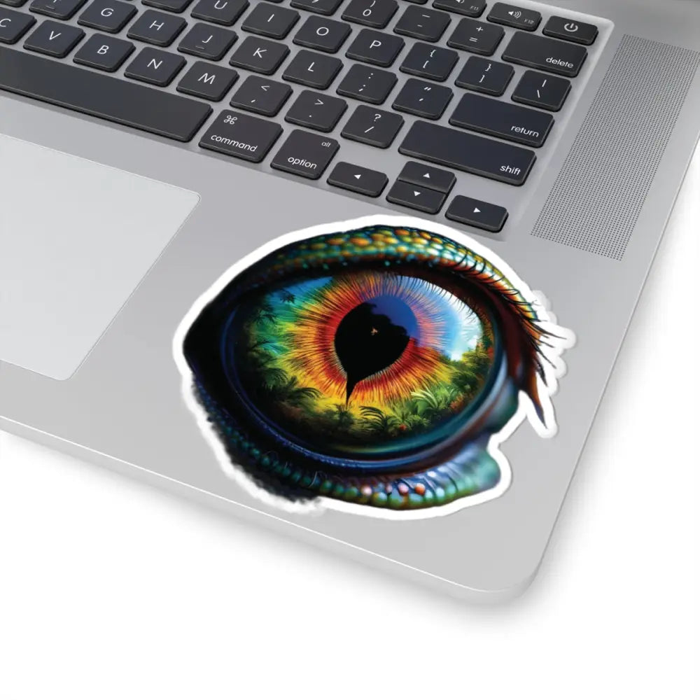 Colorful reptile eye kiss-cut sticker from PixiOnyx Chromatic Gaze Series