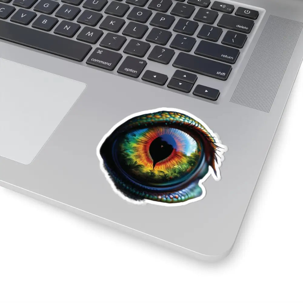 Colorful reptile eye kiss-cut sticker from PixiOnyx Chromatic Gaze Series