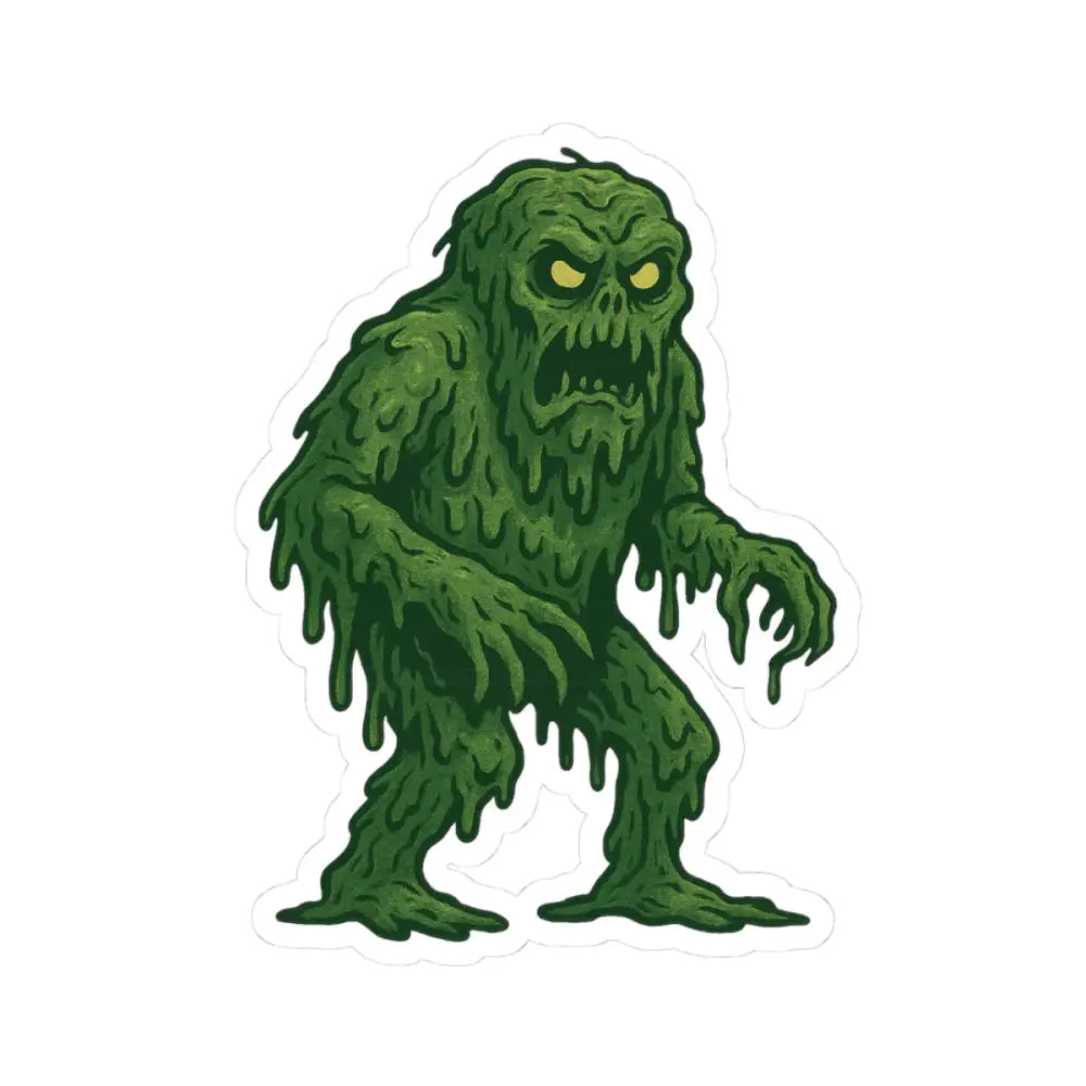 Green swamp monster sticker from Septic Steve Cameo Kiss-Cut Sticker by PixiOnyx