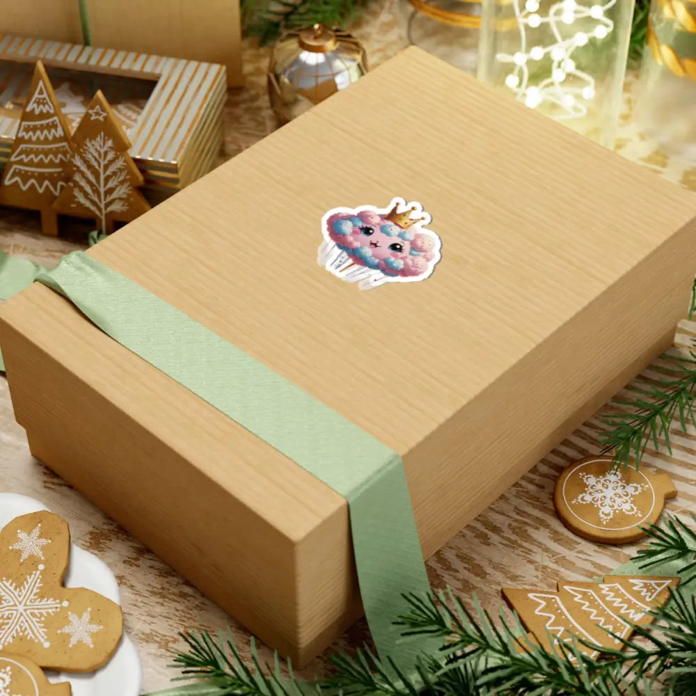 Gift box with a sticker from Kiss-Cut Sticker Sky Majesty PixiOnyx Whimsy Royale Series