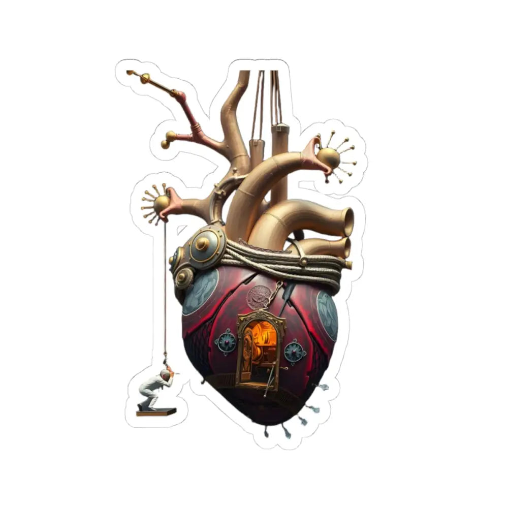 Steampunk Heart Kiss-Cut Sticker from PixiOnyx Clockwork Curiosities Series