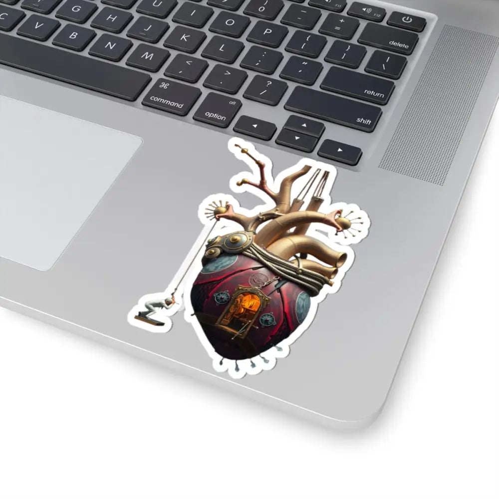 Steampunk heart kiss-cut sticker from PixiOnyx Clockwork Curiosities Series
