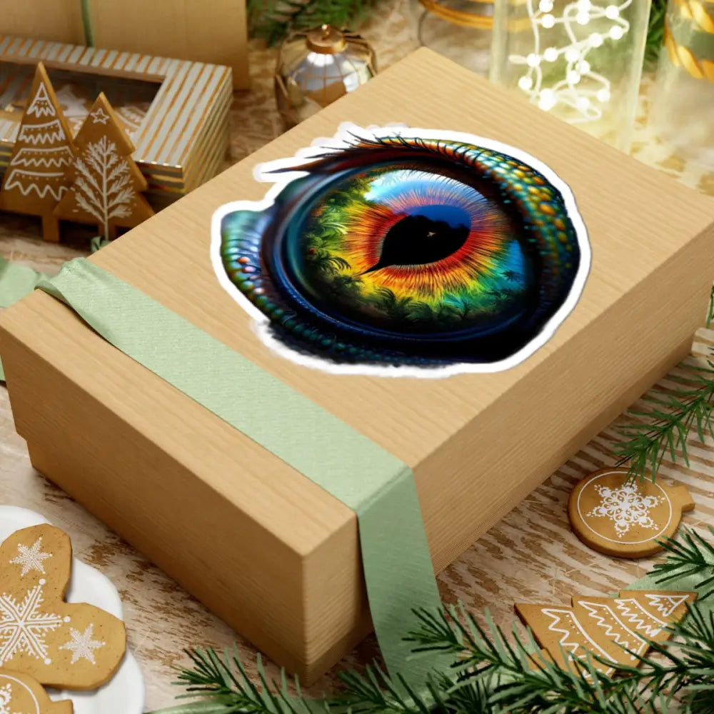 Colorful reptile eye sticker from PixiOnyx CreatureVision Series for vibrant decor