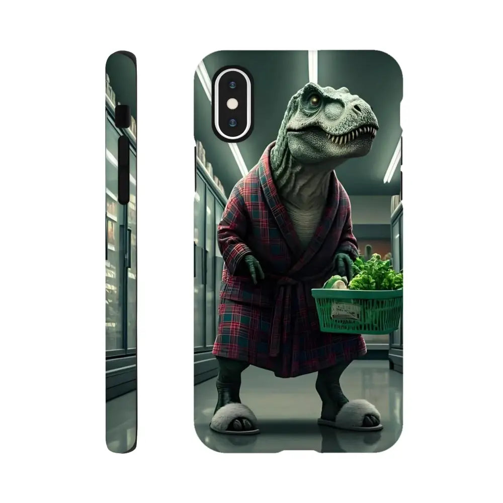 Phone case with dinosaur design from Late-Night Grocery Rex iPhone Tough Case by PixiOnyx