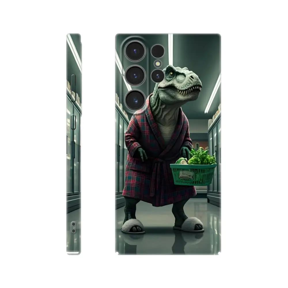 Phone case with Dinosaur in Robe for Samsung featuring PixiOnyx Comedy Creature Cover