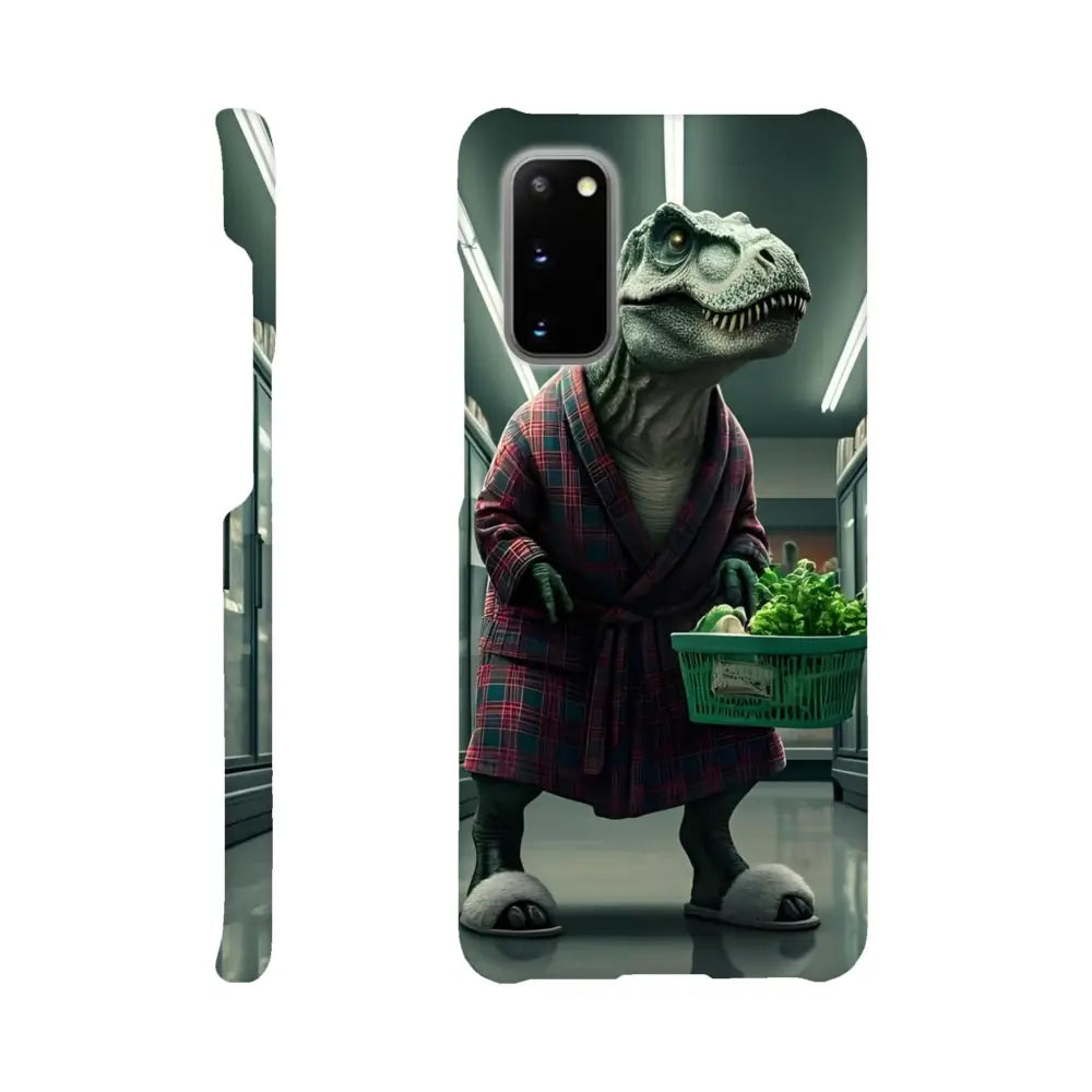 Dinosaur in robe phone case from PixiOnyx Comedy Creature Cover for Samsung Slim Case