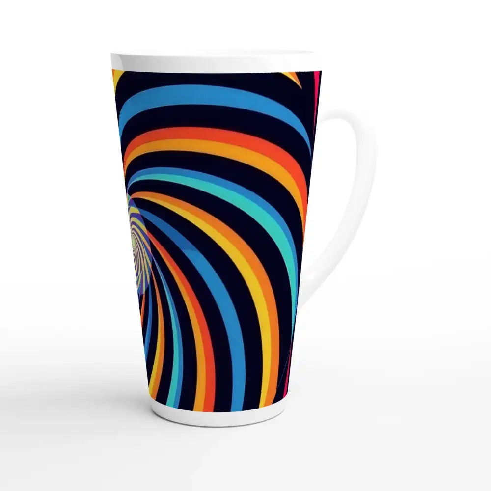 Tall Mug with Colorful Swirl Design from PixiOnyx Urban Morning Latte Mug Spirograph
