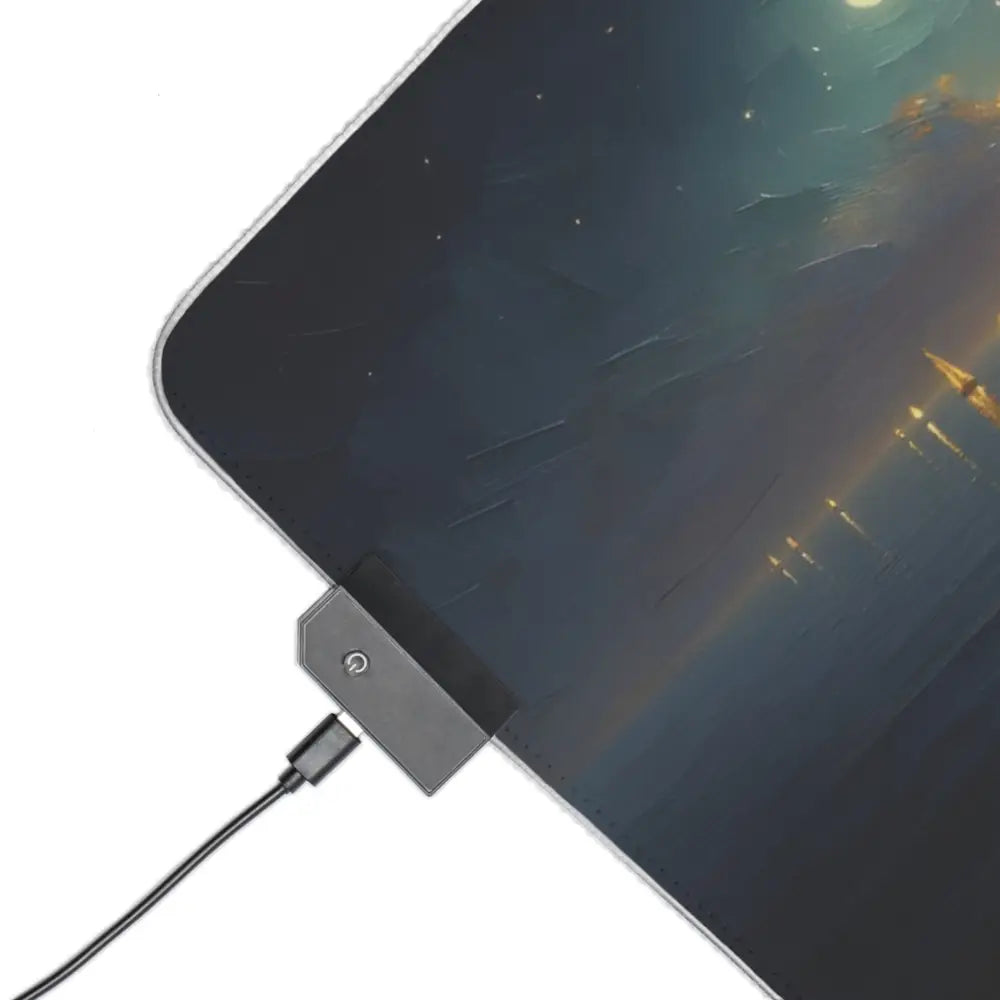 Illuminated LED Gaming Mouse Pad with USB connector from PixiOnyx Beacon of the Quiet Tide
