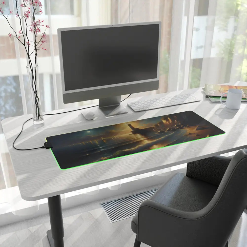 Illuminated LED Gaming Mouse Pad with vibrant Painterly Glowscape design by PixiOnyx