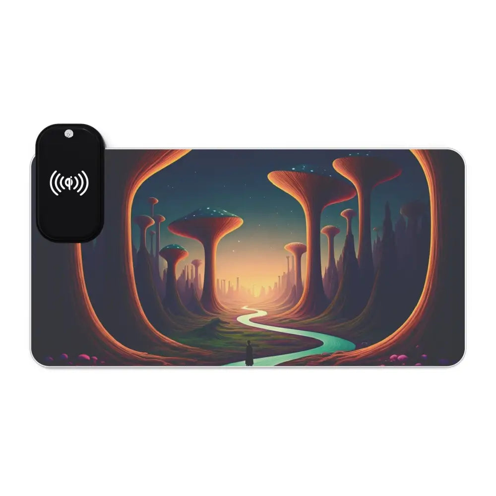 Wireless charging mousepad with alien landscape for LED Gaming Mouse Pad Mushroom Valley Mindwalk PixiOnyx