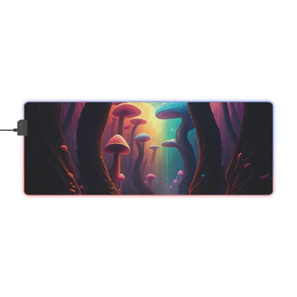 RGB Mushroom Forest Mousepad from PixiOnyx with vibrant LED lighting and mushroom design