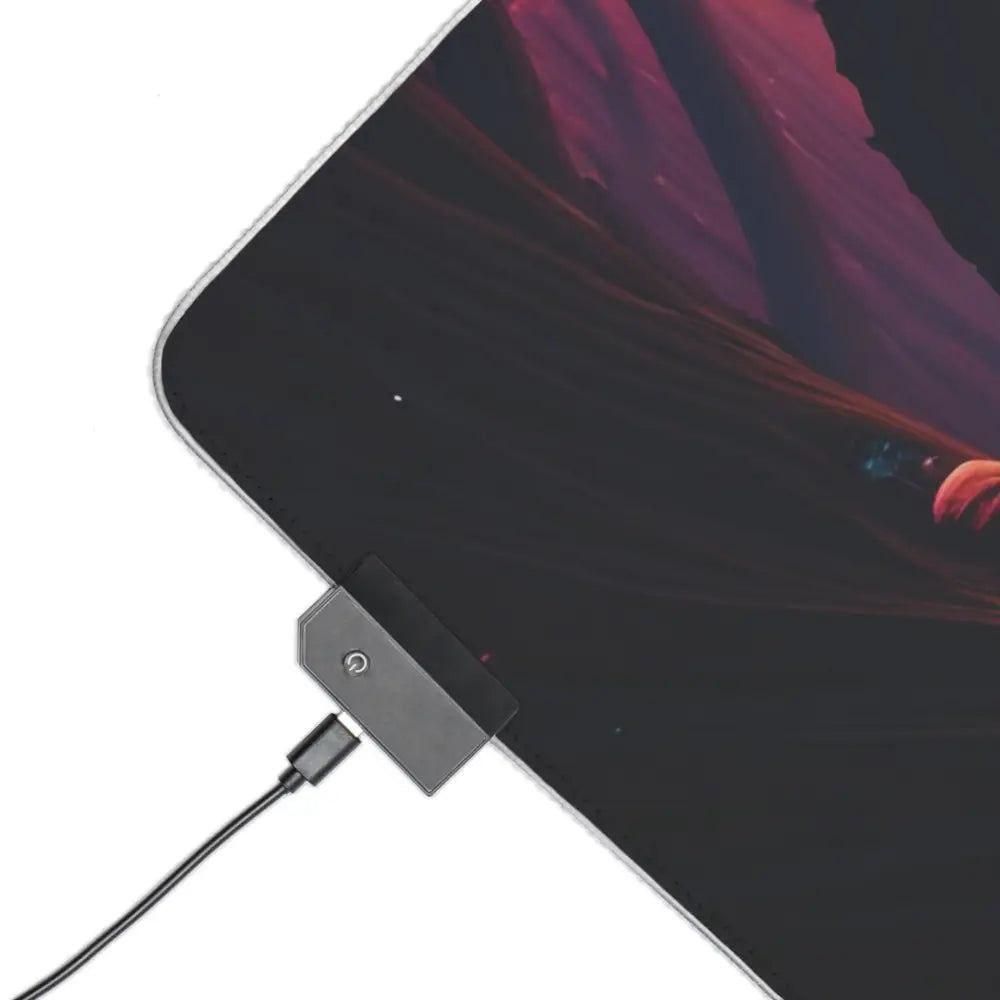 LED Gaming Mouse Pad with Power Button and USB Cable from PixiOnyx Shroom Bloom series