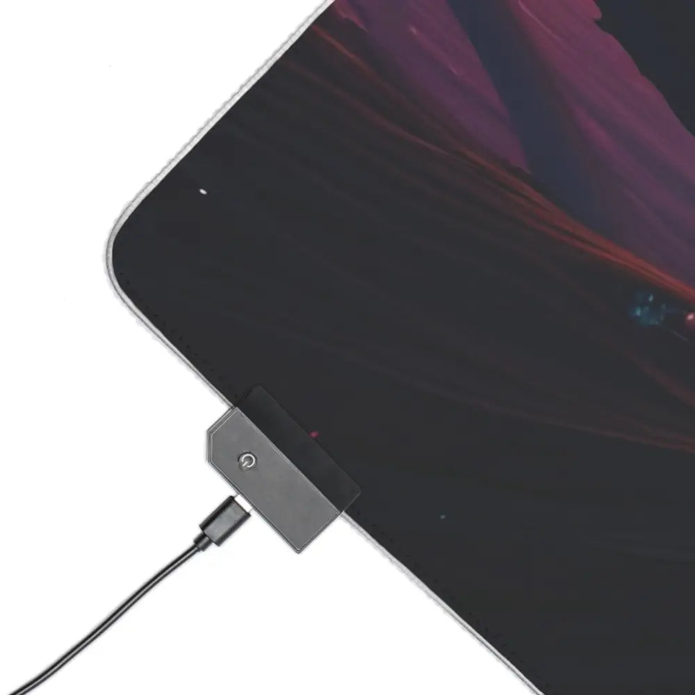 Connected LED Gaming Mouse Pad with power button and RGB lighting for gaming setups