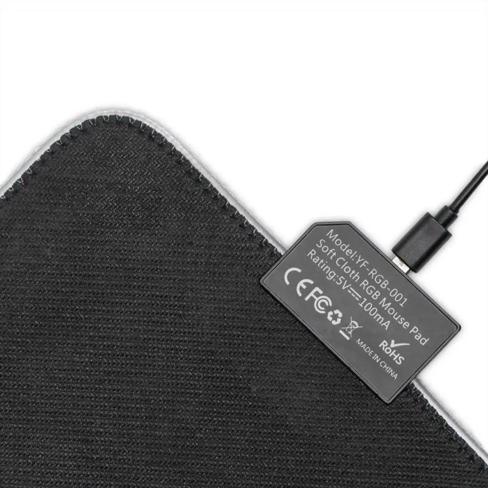 Black RGB gaming mouse pad Skullstorm Surge with detachable USB cable for electrified desk dominance