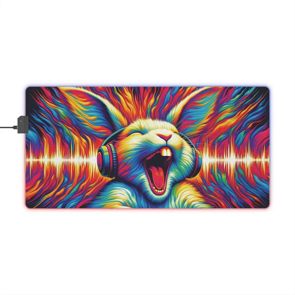 Vibrant multi-colored rabbit-themed RGB LED Gaming Mouse Pad Sonic Scream unleash pure noise