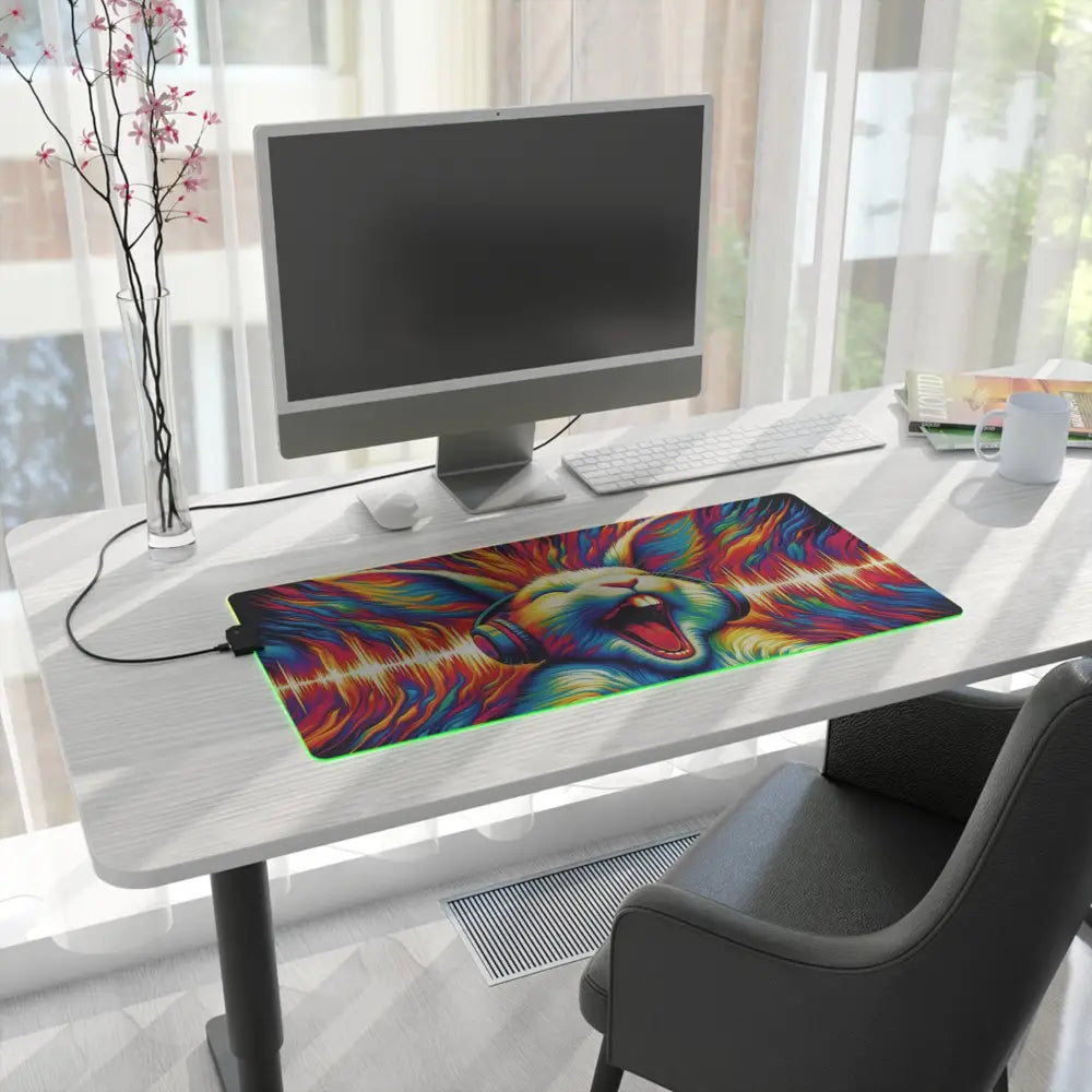 RGB gaming mouse pad with vibrant rabbit design from Sonic Scream PixiOnyx Chaoscore Series