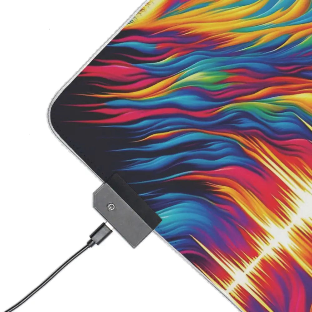 LED Gaming Mouse Pad Sonic Scream with colorful wave pattern and detachable cable