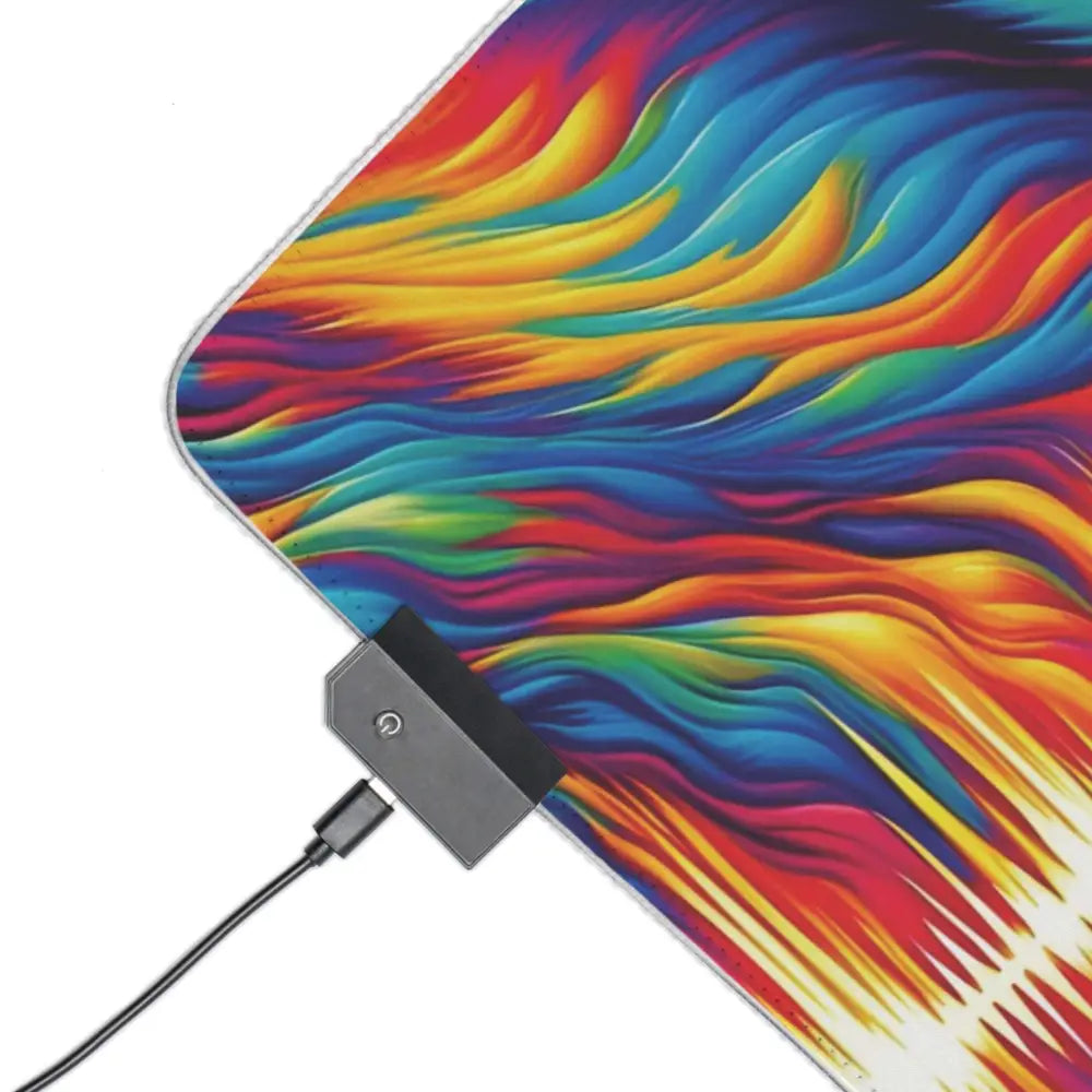 LED Gaming Mouse Pad Sonic Scream with colorful abstract pattern and USB connector
