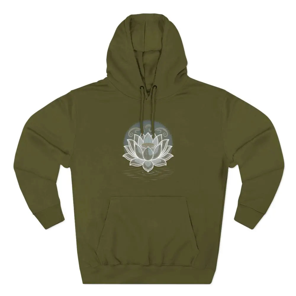 Lotus Blossom Fleece Unisex Hoodie - Cozy, Inspirational Sweatshirt for Yoga Lovers, Gift for Wellness, Meditation Apparel, Every Day Wear