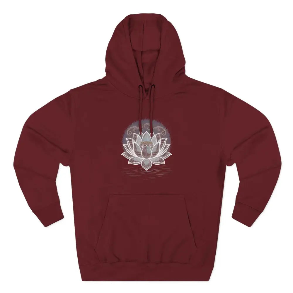 Lotus Blossom Fleece Unisex Hoodie - Cozy, Inspirational Sweatshirt for Yoga Lovers, Gift for Wellness, Meditation Apparel, Every Day Wear