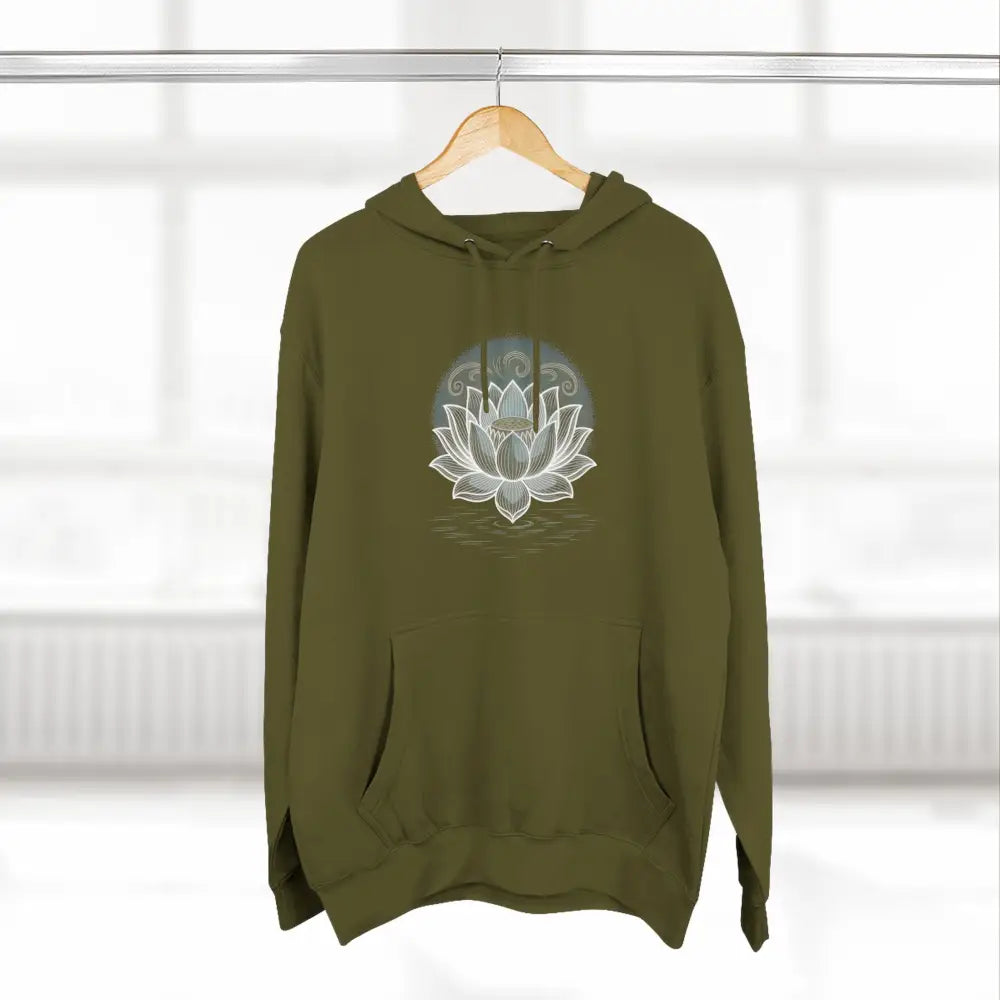 Lotus Blossom Fleece Unisex Hoodie Cozy Inspirational Sweatshirt for Yoga Lovers Gift Wellness Meditation Apparel Every