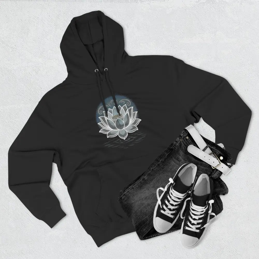Lotus Blossom Fleece Unisex Hoodie Cozy Inspirational Sweatshirt for Yoga Lovers Gift Wellness Meditation Apparel Every