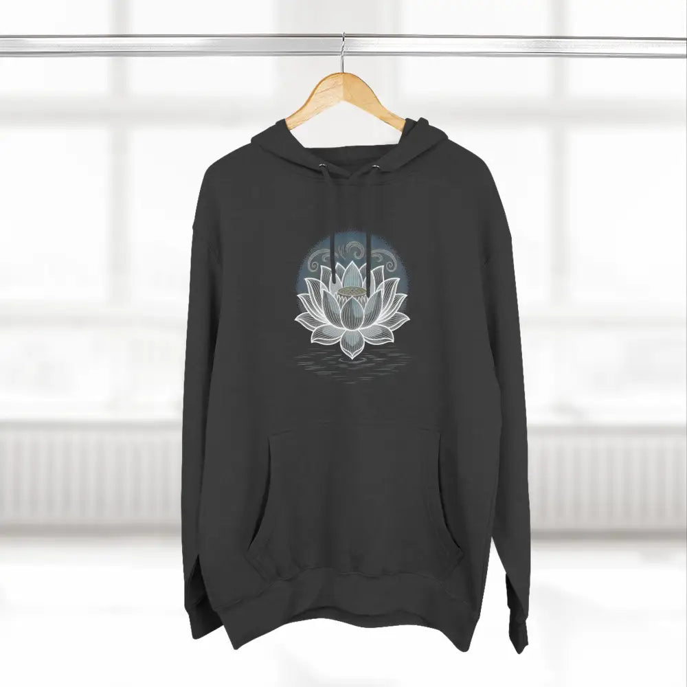 Lotus Blossom Fleece Unisex Hoodie Cozy Inspirational Sweatshirt for Yoga Lovers Gift Wellness Meditation Apparel Every