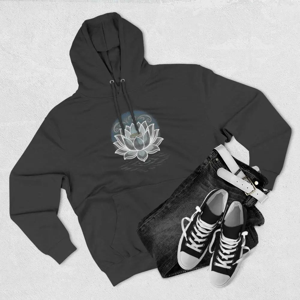 Lotus Blossom Fleece Unisex Hoodie - Cozy, Inspirational Sweatshirt for Yoga Lovers, Gift for Wellness, Meditation Apparel, Every Day Wear