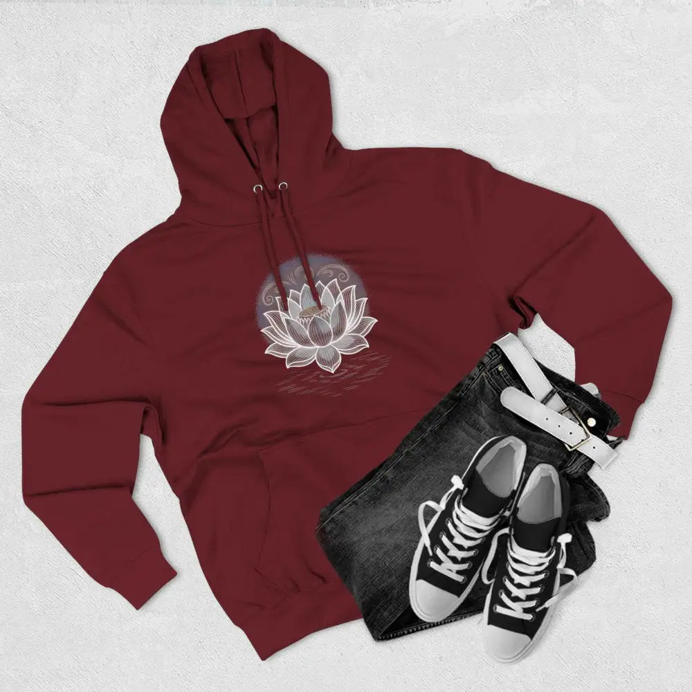Lotus Blossom Fleece Unisex Hoodie - Cozy, Inspirational Sweatshirt for Yoga Lovers, Gift for Wellness, Meditation Apparel, Every Day Wear
