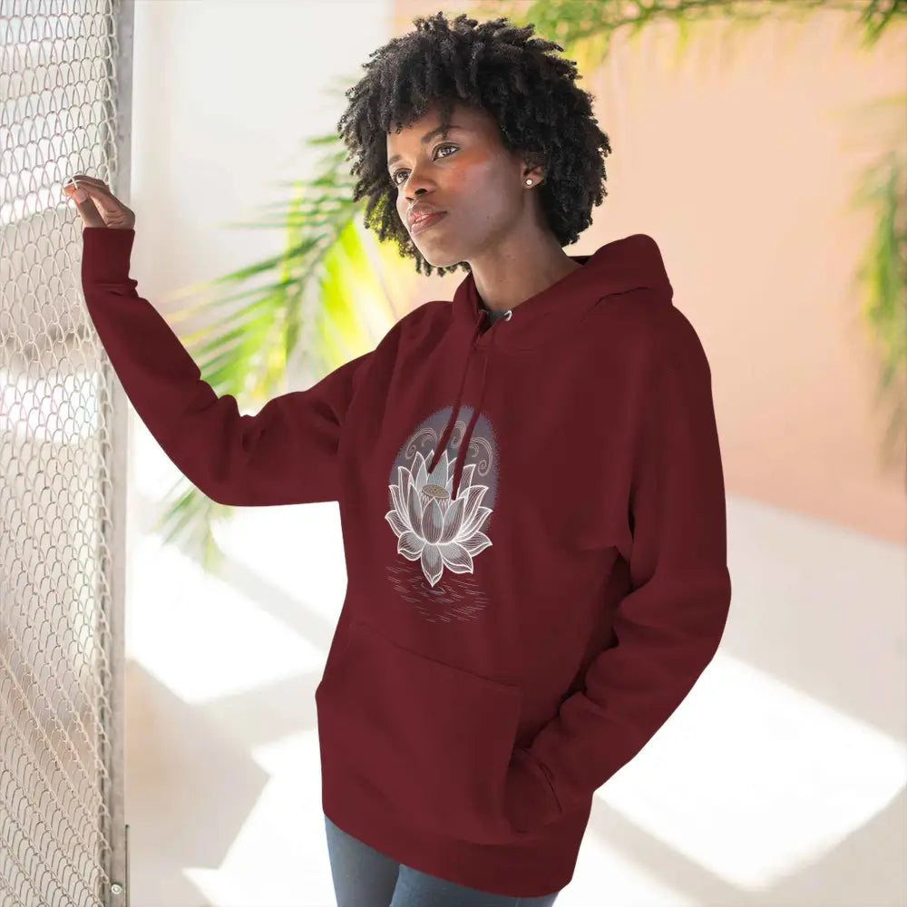 Lotus Blossom Fleece Unisex Hoodie - Cozy, Inspirational Sweatshirt for Yoga Lovers, Gift for Wellness, Meditation Apparel, Every Day Wear
