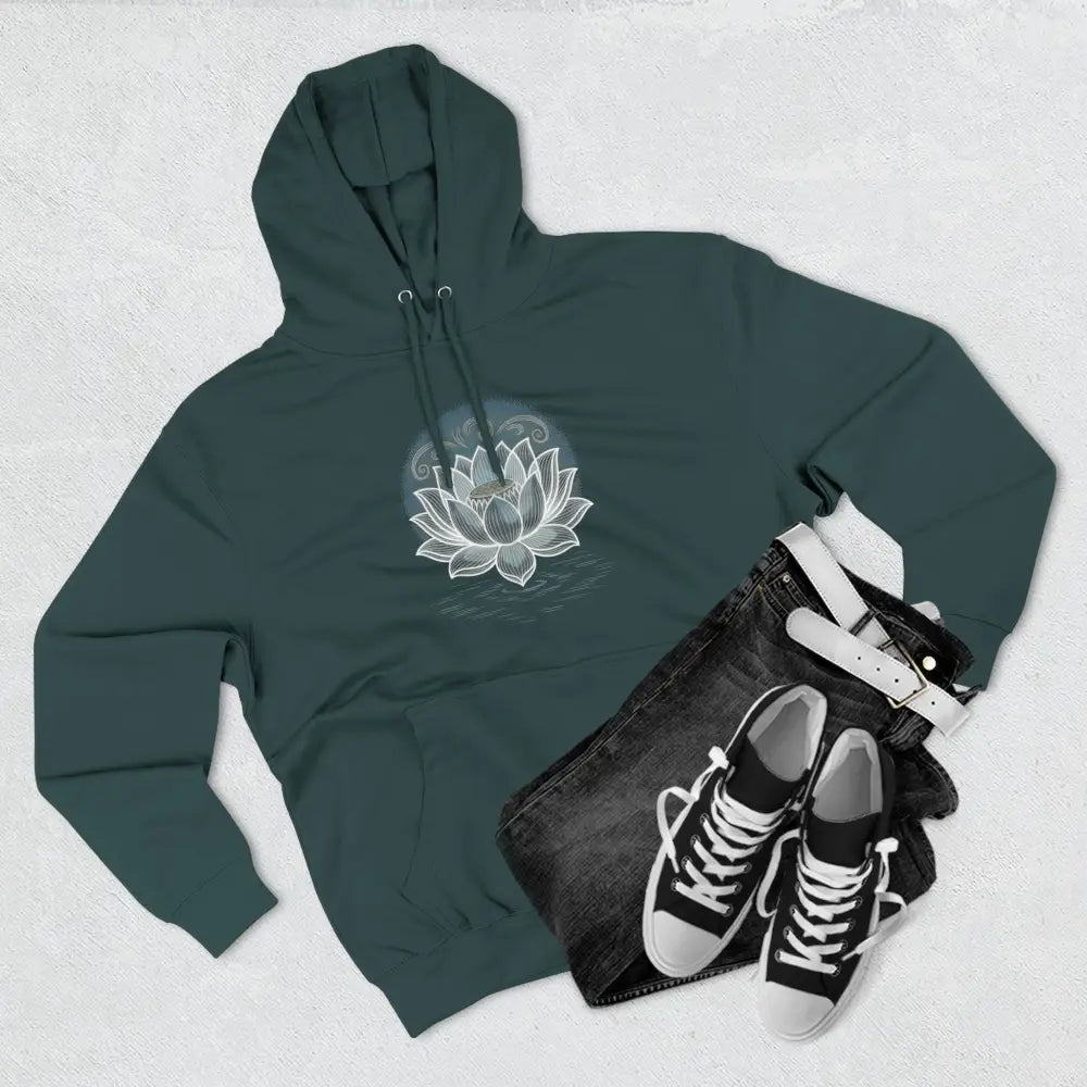 Lotus Blossom Fleece Unisex Hoodie Cozy Inspirational Sweatshirt for Yoga Lovers Gift Wellness Meditation Apparel Every