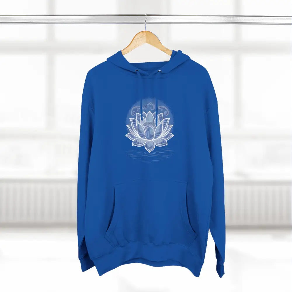 Lotus Blossom Fleece Unisex Hoodie Cozy Inspirational Sweatshirt for Yoga Lovers Gift Wellness Meditation Apparel Every