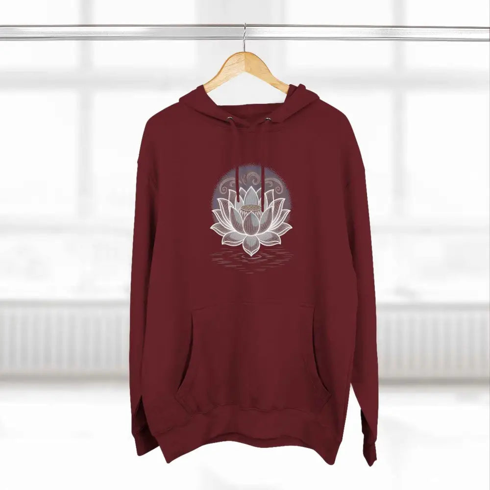 Lotus Blossom Fleece Unisex Hoodie - Cozy, Inspirational Sweatshirt for Yoga Lovers, Gift for Wellness, Meditation Apparel, Every Day Wear