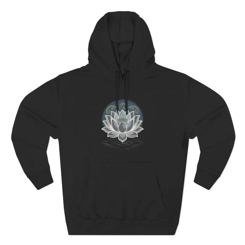 Lotus Blossom Fleece Unisex Hoodie - Cozy, Inspirational Sweatshirt for Yoga Lovers, Gift for Wellness, Meditation Apparel, Every Day Wear