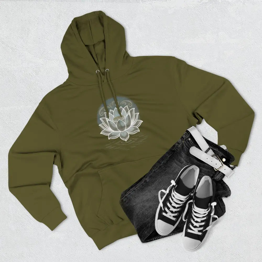Lotus Blossom Fleece Unisex Hoodie Cozy Inspirational Sweatshirt for Yoga Lovers Gift Wellness Meditation Apparel Every