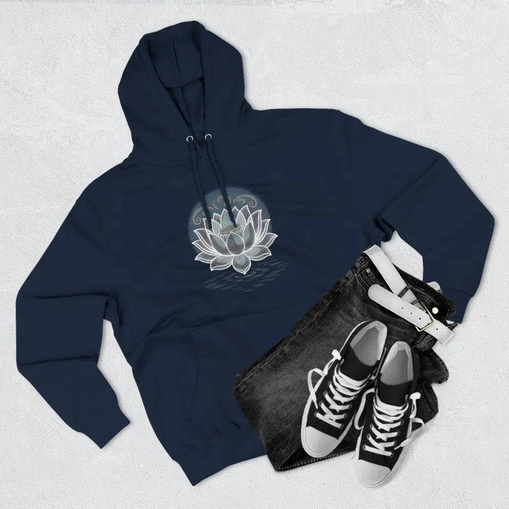 Lotus Blossom Fleece Unisex Hoodie Cozy Inspirational Sweatshirt for Yoga Lovers Gift Wellness Meditation Apparel Every