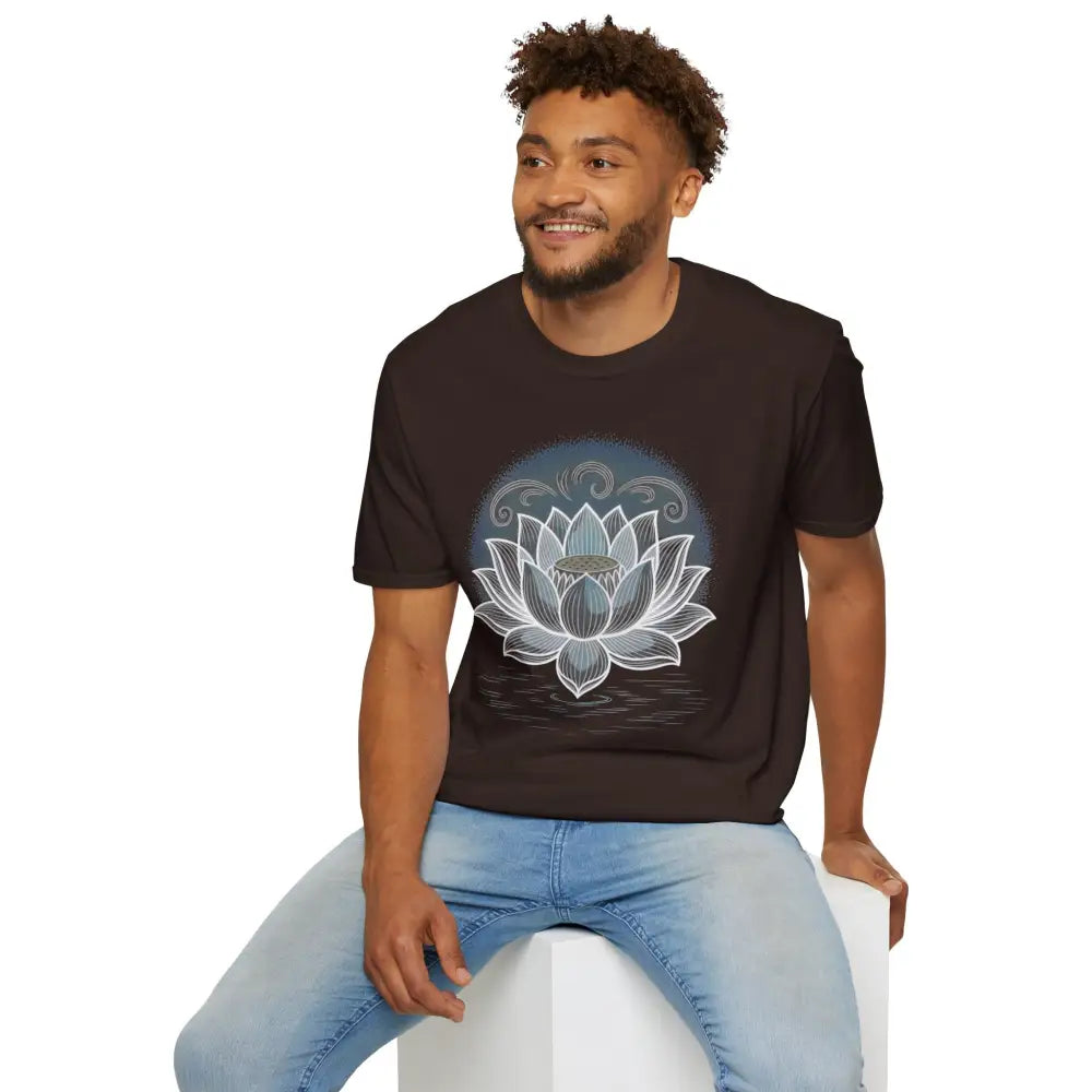 Lotus Blossom Unisex T Shirt Softstyle Tee Yoga Apparel Mindfulness Gift Meditation Spiritual Wear Design