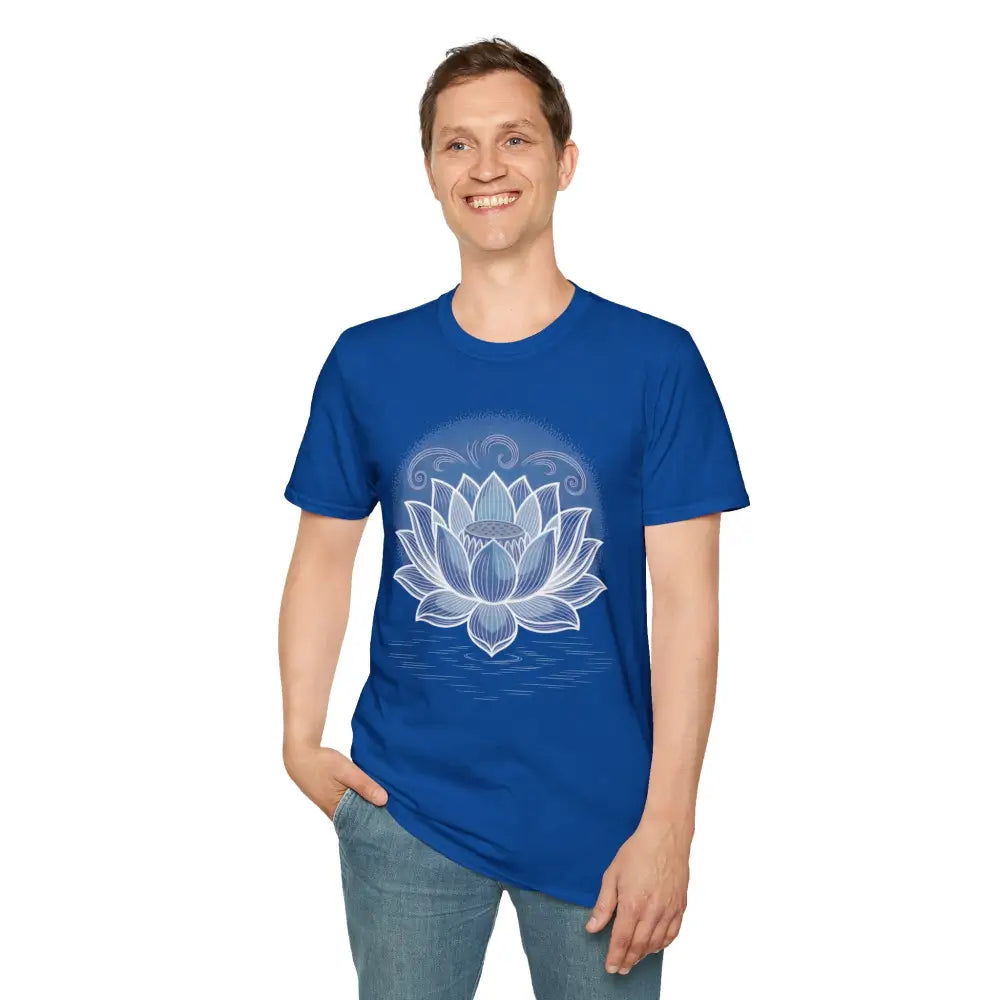 Lotus Blossom Unisex T Shirt Softstyle Tee Yoga Apparel Mindfulness Gift Meditation Spiritual Wear Design