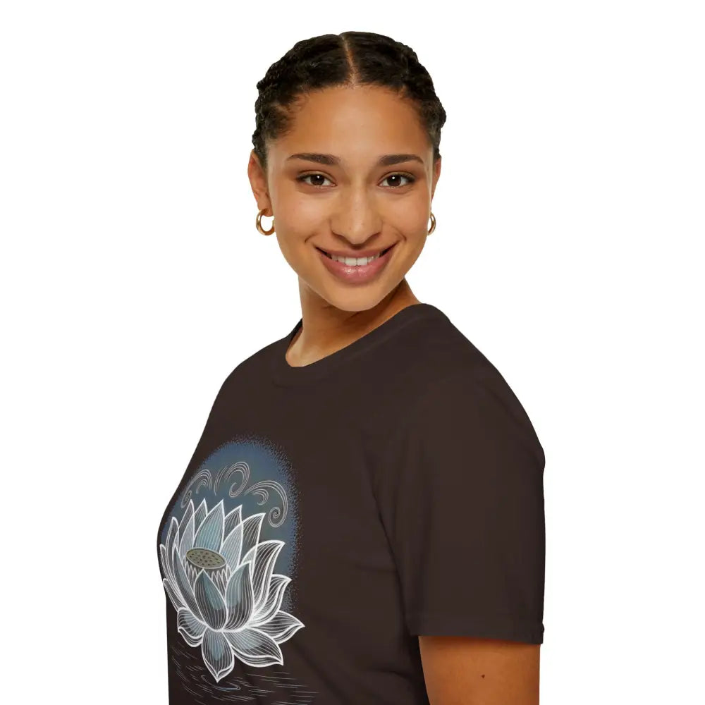 Lotus Blossom Unisex T Shirt Softstyle Tee Yoga Apparel Mindfulness Gift Meditation Spiritual Wear Design