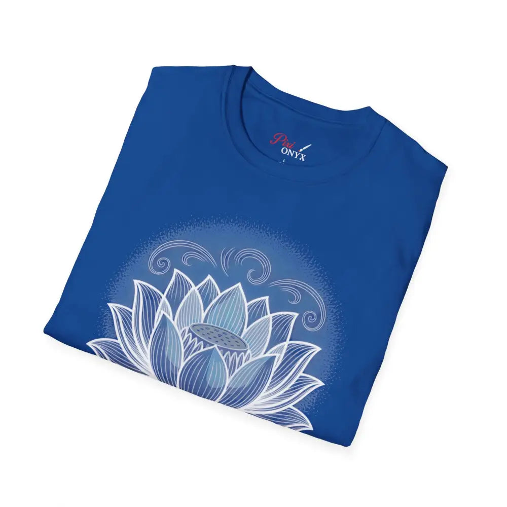 Lotus Blossom Unisex T Shirt Softstyle Tee Yoga Apparel Mindfulness Gift Meditation Spiritual Wear Design
