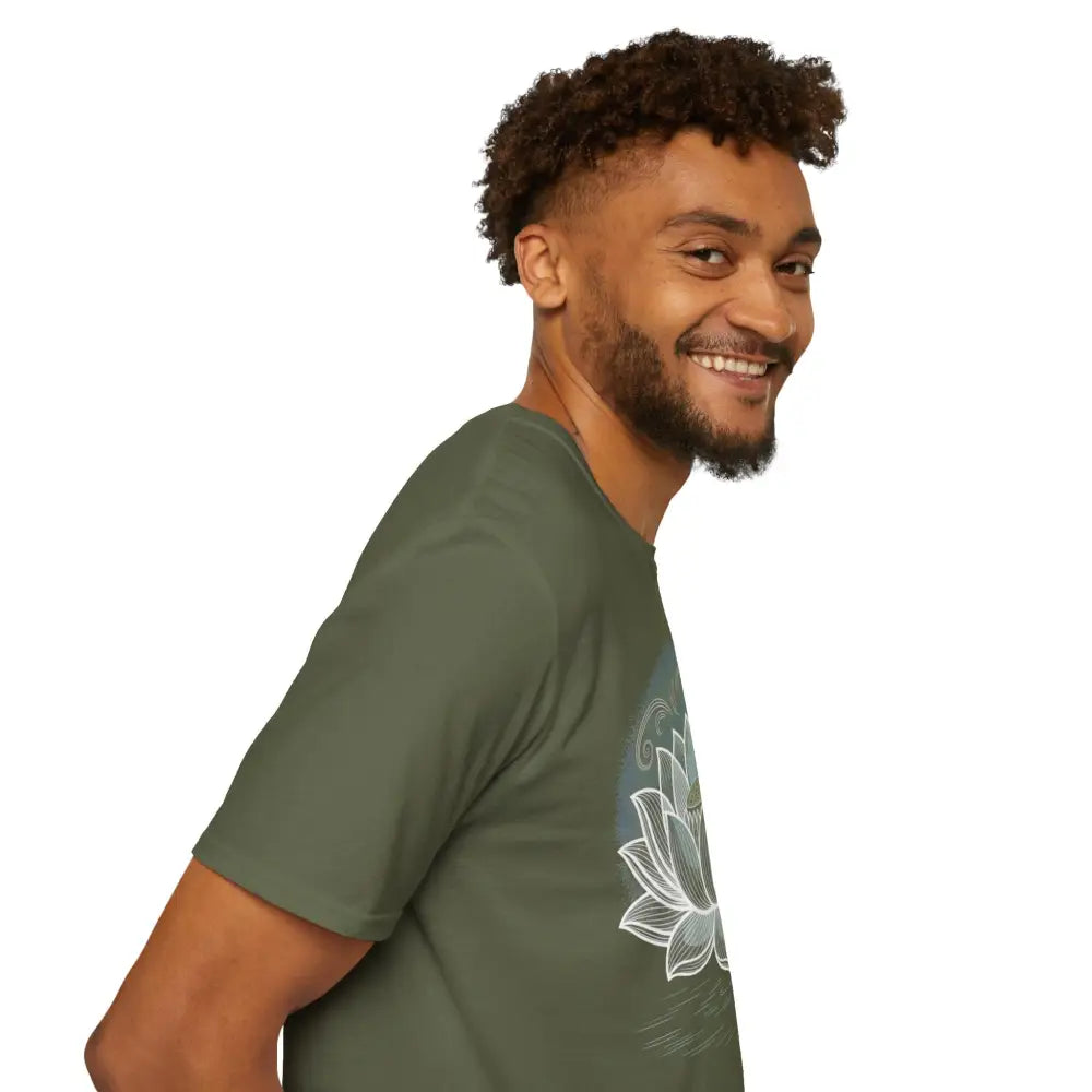 Lotus Blossom Unisex T Shirt Softstyle Tee Yoga Apparel Mindfulness Gift Meditation Spiritual Wear Design