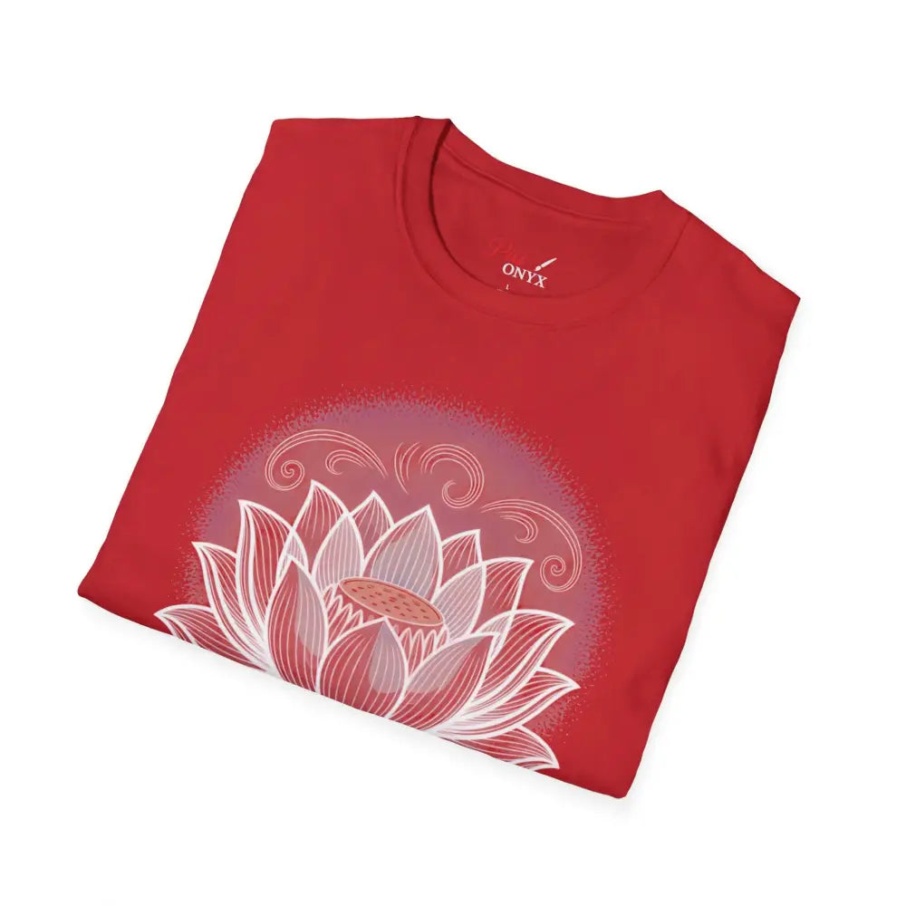 Lotus Blossom Unisex T Shirt Softstyle Tee Yoga Apparel Mindfulness Gift Meditation Spiritual Wear Design