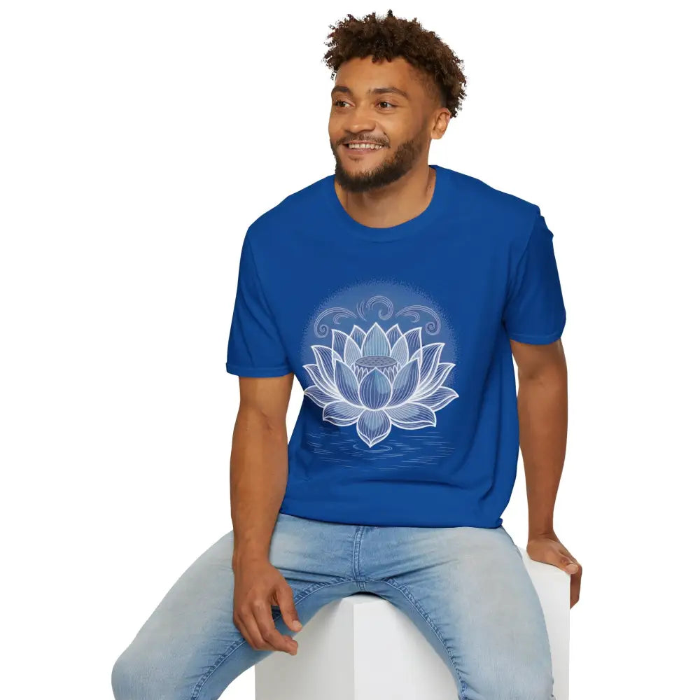 Lotus Blossom Unisex T Shirt Softstyle Tee Yoga Apparel Mindfulness Gift Meditation Spiritual Wear Design